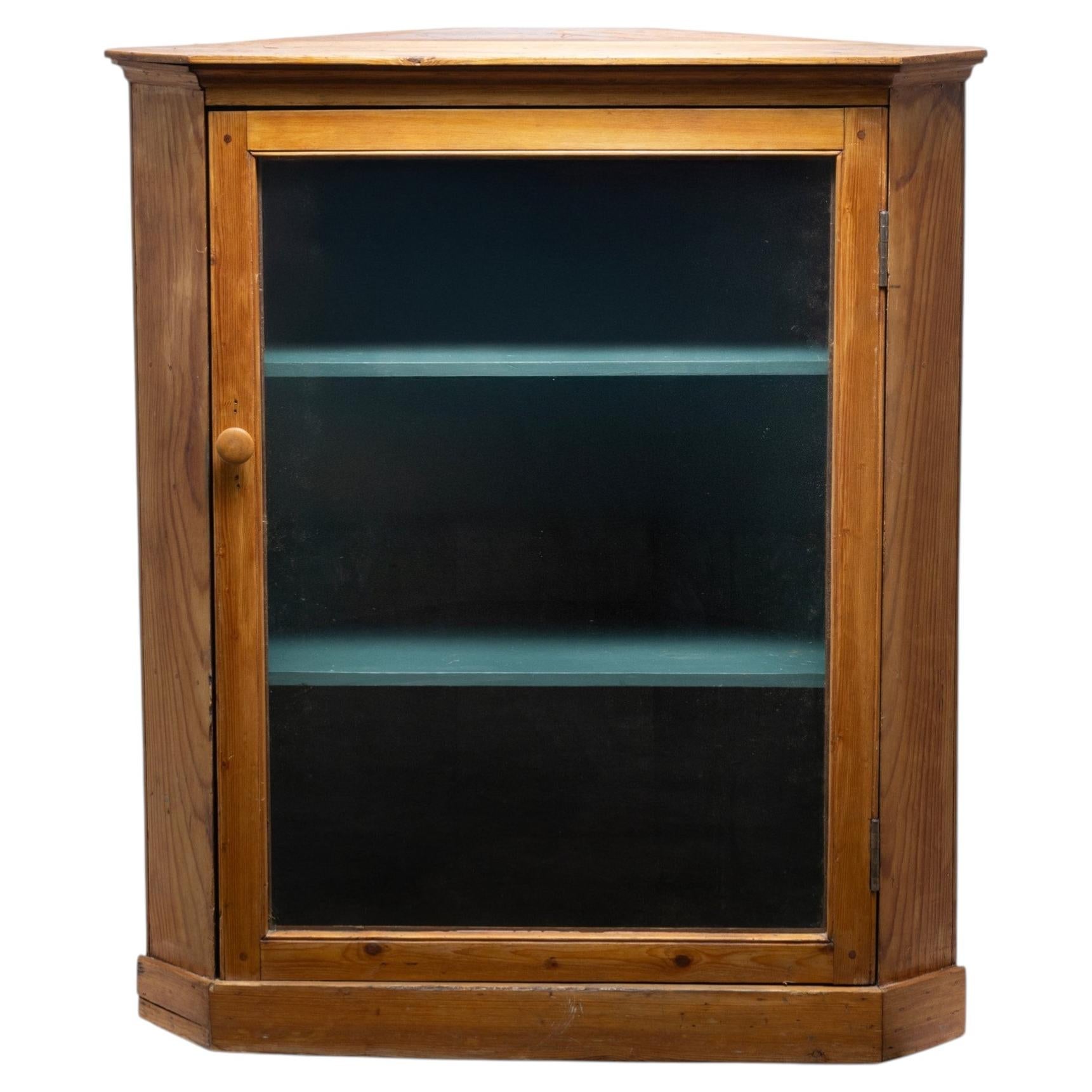19th Century Vintage Pine Corner Cabinet