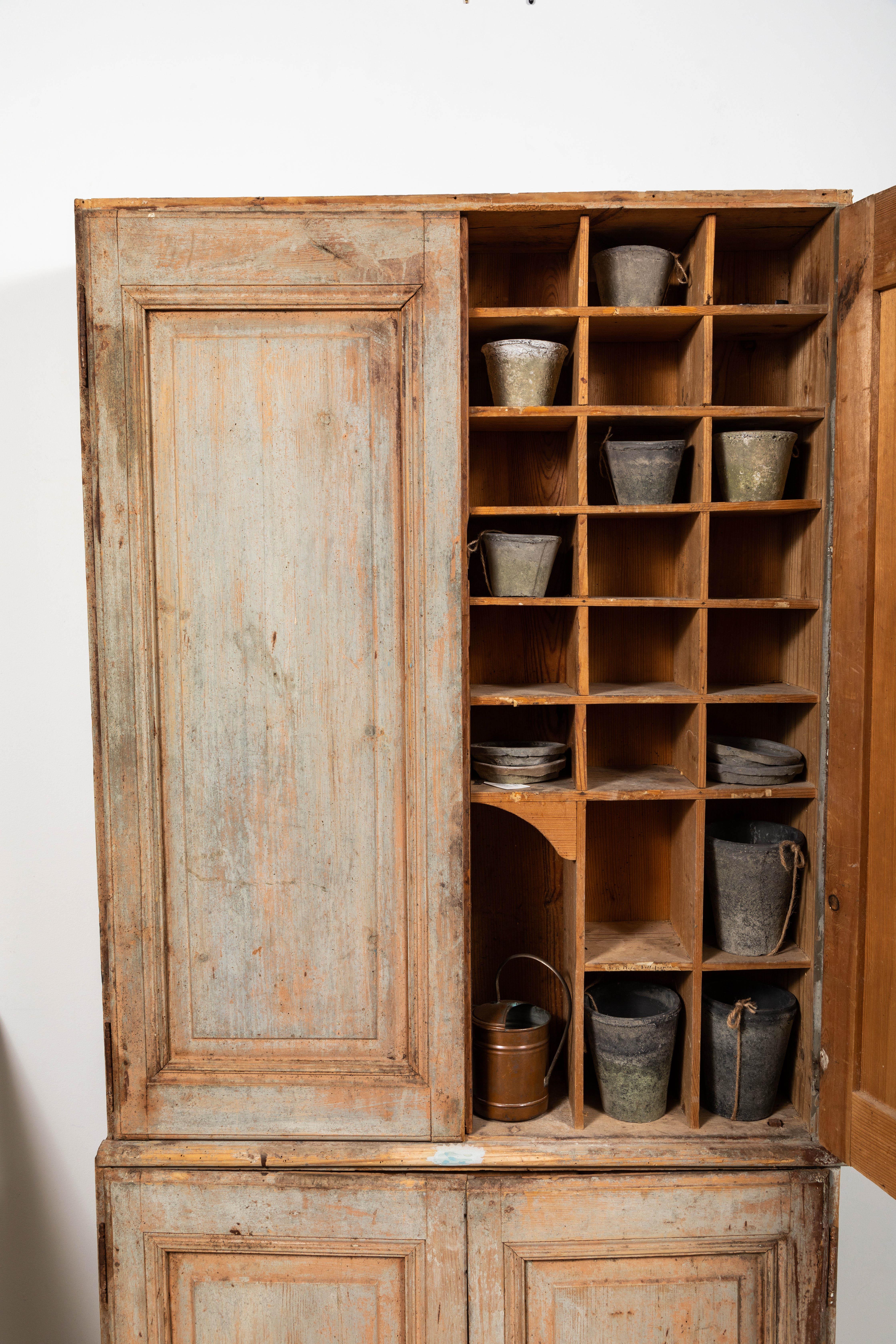 19th Century Vintage Swedish Gustavian Two-Piece Cabinet For Sale 2
