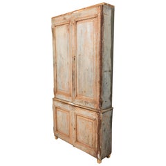 19th Century Vintage Swedish Gustavian Two-Piece Cabinet
