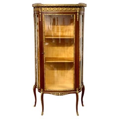 19th Century Vitrine with Ormolu, Marble Top & Glass Panels