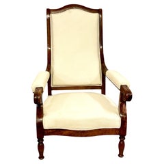 19th Century Voltaire Walnut Armchair