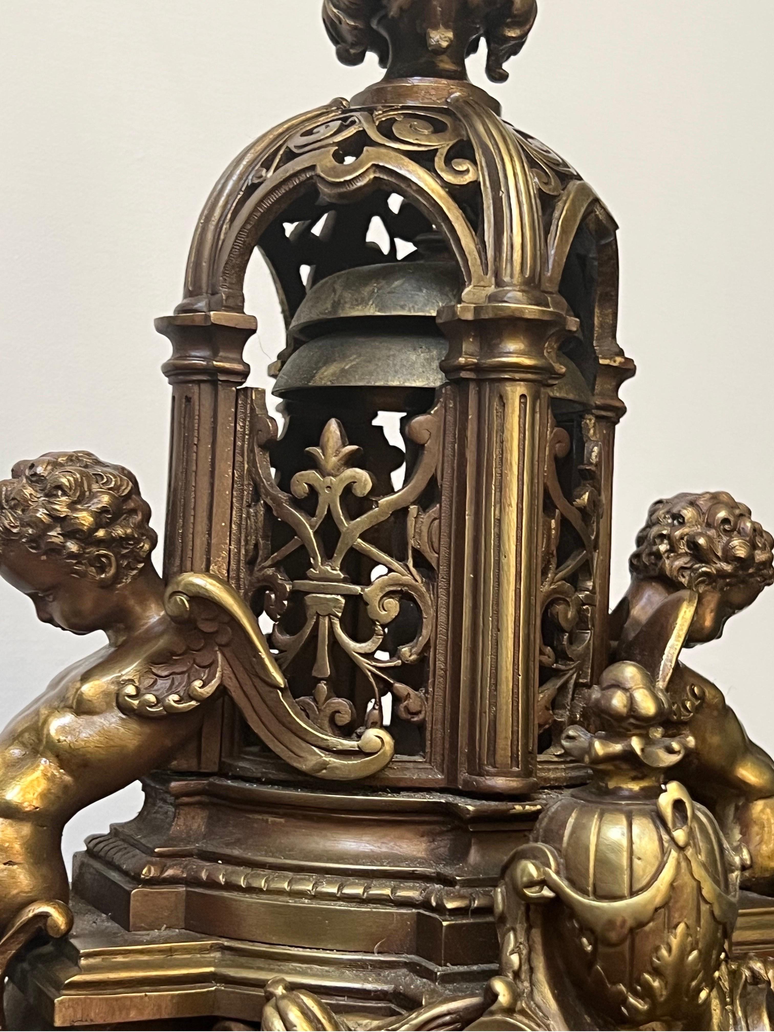 Horloge en bronze du XIXe siècle en vente 11