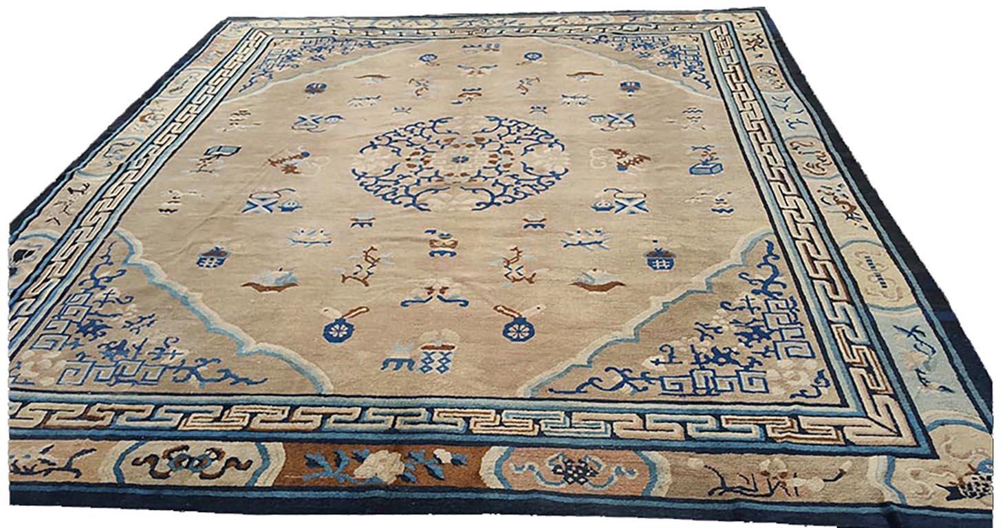 Chinois Tapis chinois Ningxia du 19ème siècle ( 10' x 11'4