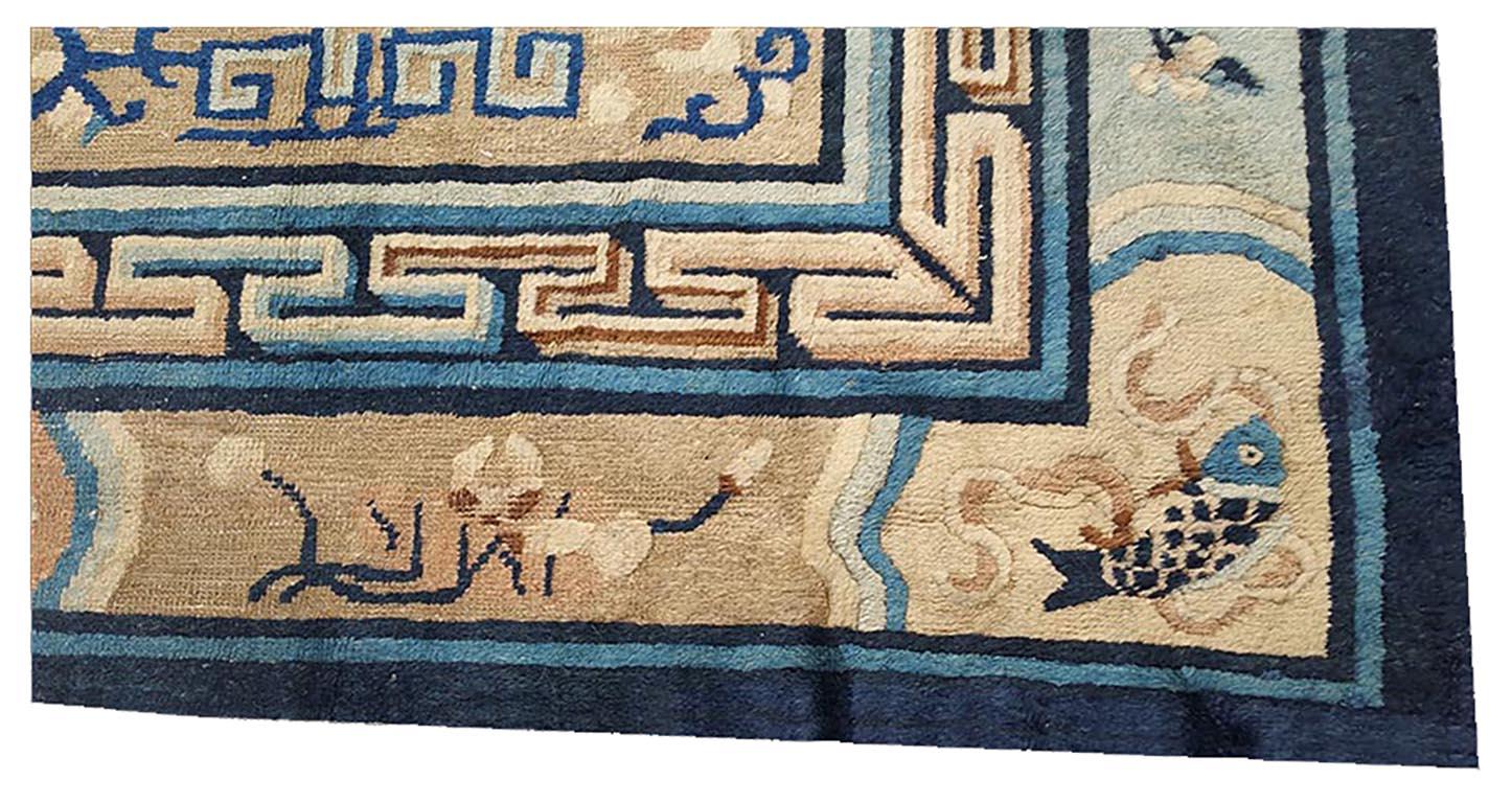 Tapis chinois Ningxia du 19ème siècle ( 10' x 11'4