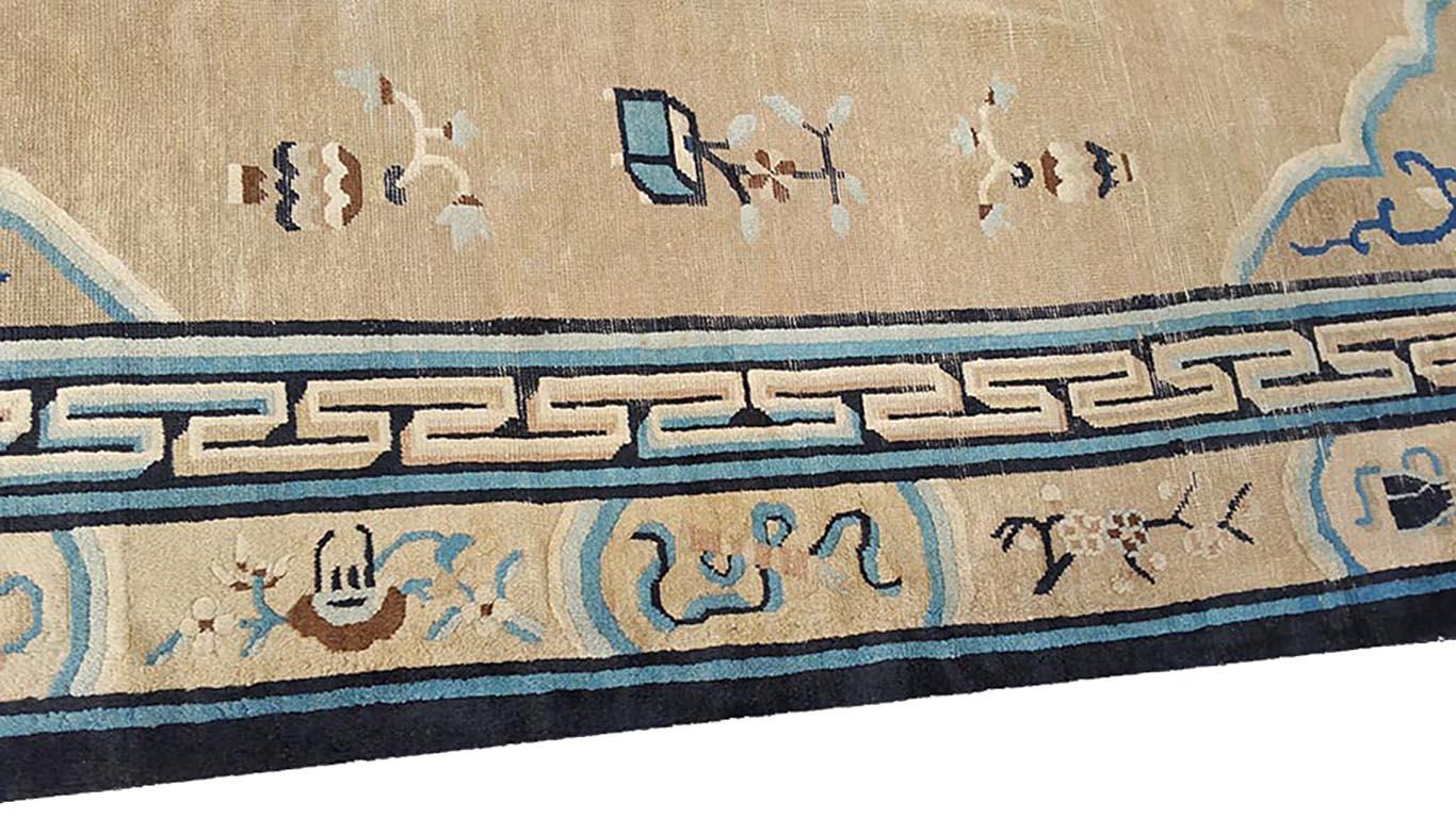 Tapis chinois Ningxia du 19ème siècle ( 10' x 11'4