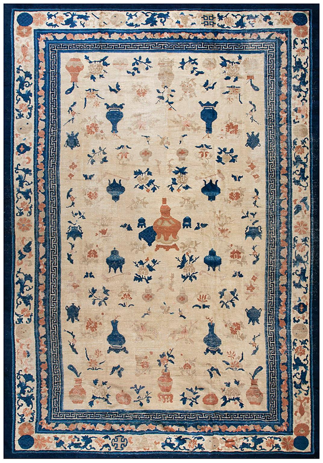 Tapis chinois Ningxia du 19ème siècle ( 10'6" x 15' - 320 x 457 )