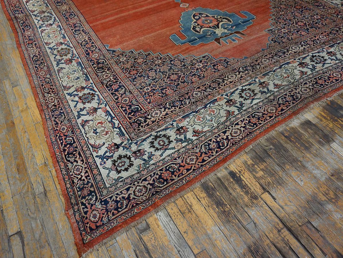 Hand-Knotted 19th Century W. Persian Bijar Carpet  11'3