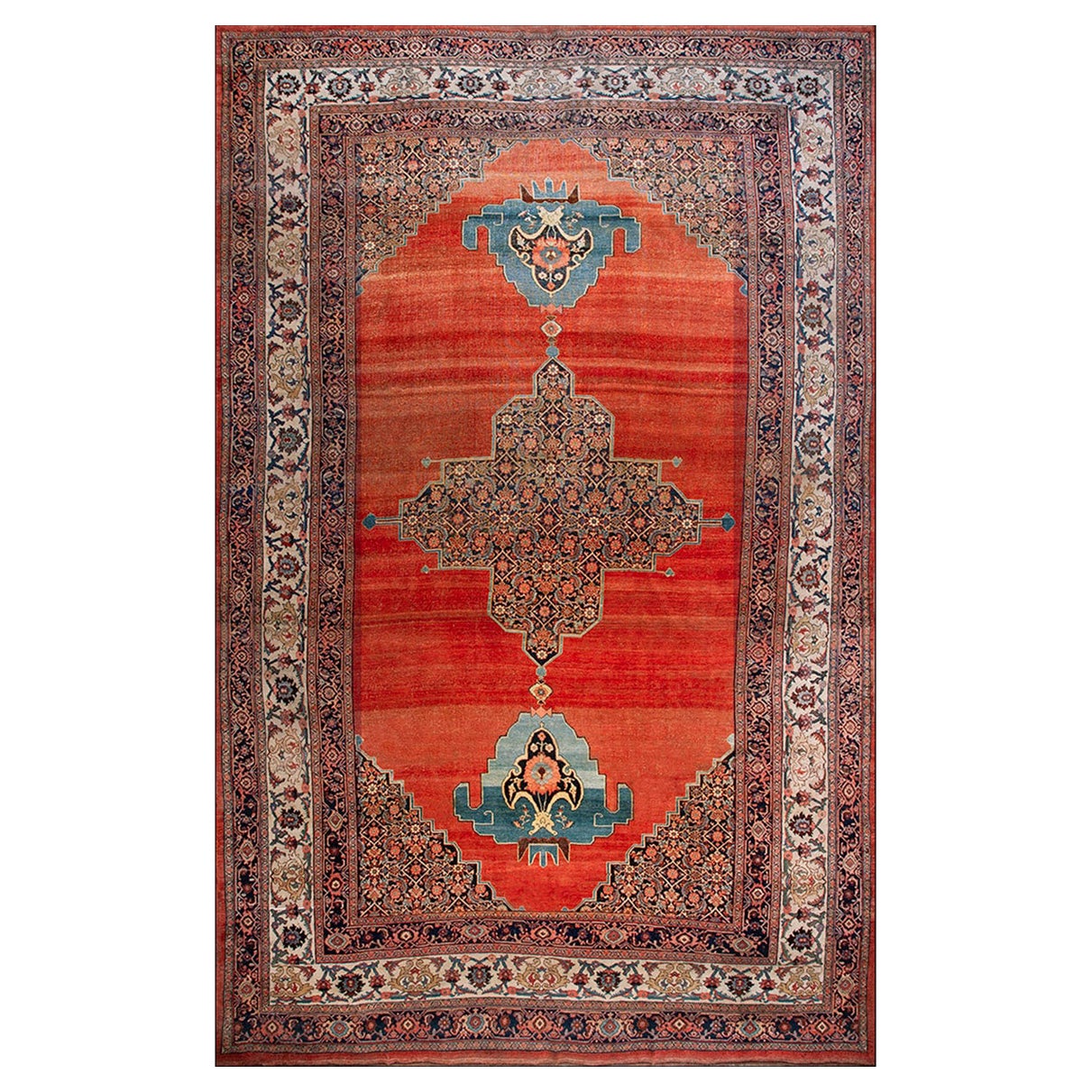 Tapis persan Bijar du XIXe siècle  11'3" x 18' en vente