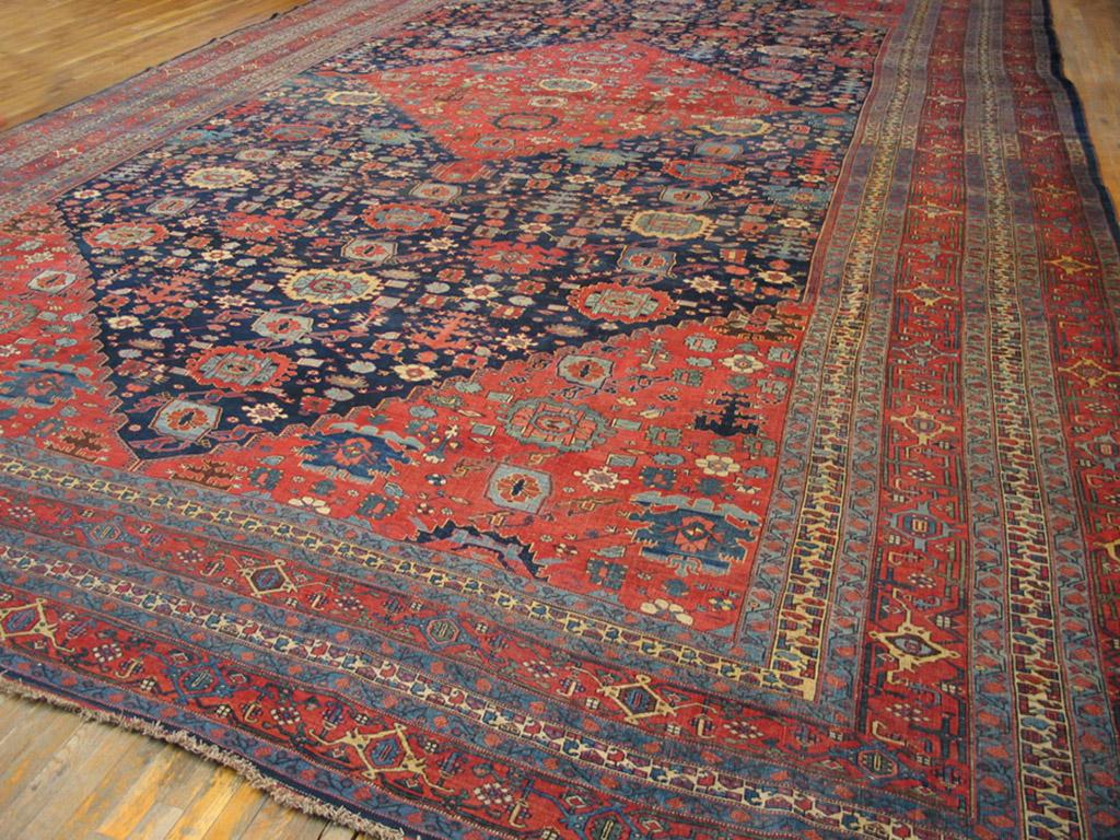 19th Century W. Persian Bijar Carpet with Harshang Pattern 
16'2