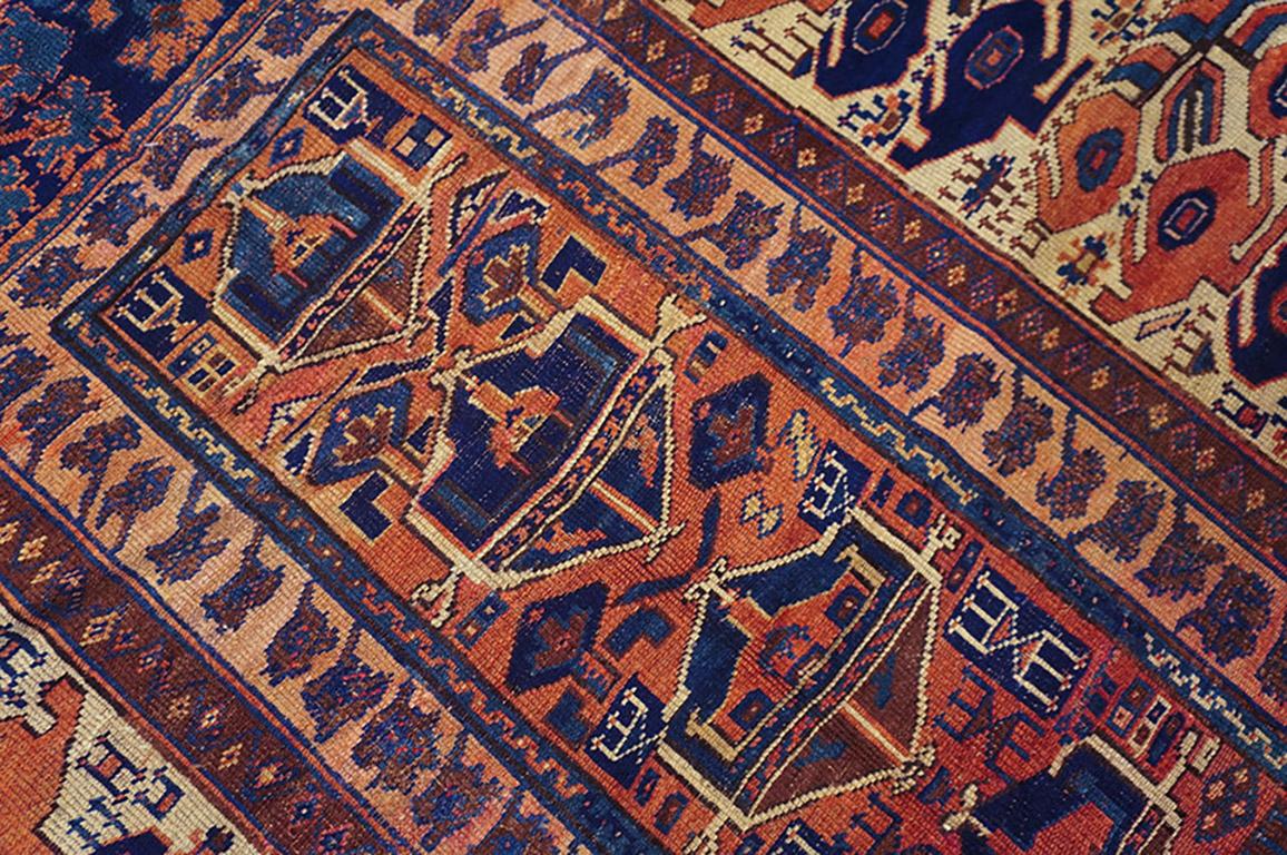 Alfombra Persa Kurda Sanjabi del Siglo XIX ( 5' x 6'6