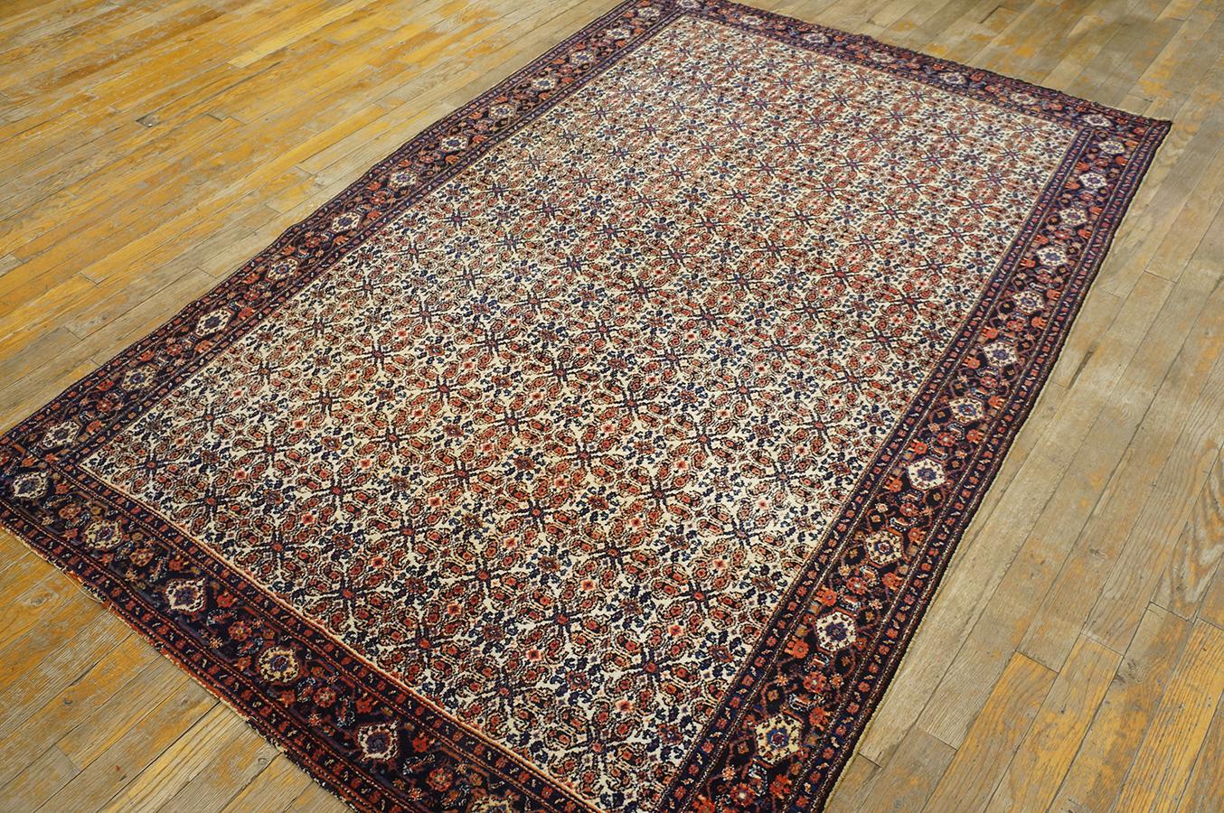 19th Century W. Persian Senneh Carpet on Silk Warp Foundation.
4'4'' x 6'8'' - 132 x 203 