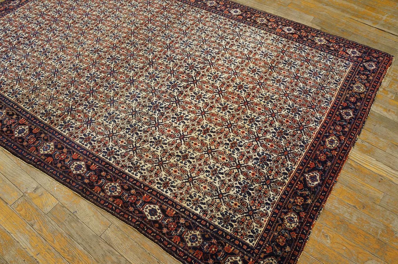Hand-Knotted 19th Century W. Persian Senneh Carpet on Silk Warp ( 4'4'' x 6'8'' - 132 x 203 ) For Sale