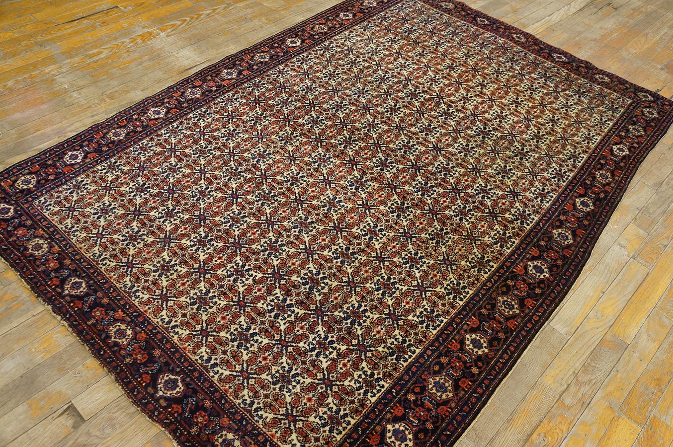 Late 19th Century 19th Century W. Persian Senneh Carpet on Silk Warp ( 4'4'' x 6'8'' - 132 x 203 ) For Sale