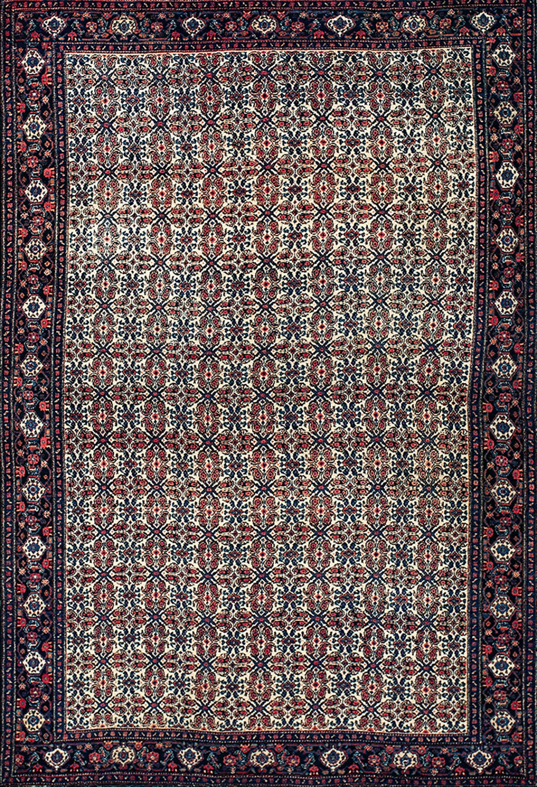 19th Century W. Persian Senneh Carpet on Silk Warp ( 4'4'' x 6'8'' - 132 x 203 ) For Sale