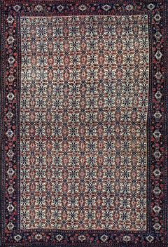 W. Persischer Senneh-Teppich des 19. Jahrhunderts auf Seidenwappens ( 4'4'' x 6'8'' - 132 x 203)
