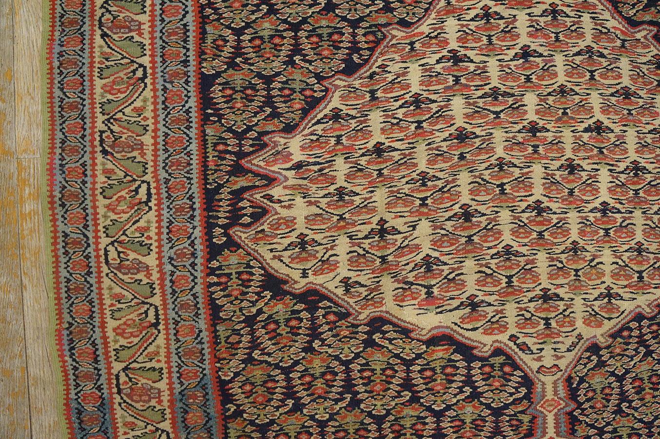Kilim persiano Senneh del XIX secolo W. ( 4'3