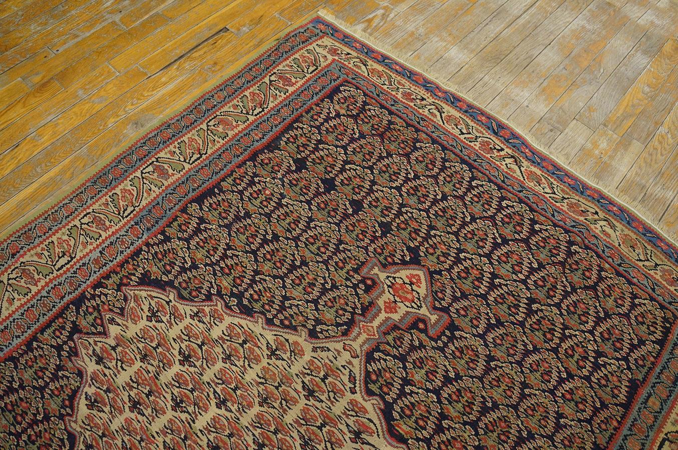 Kilim persiano Senneh del XIX secolo W. ( 4'3