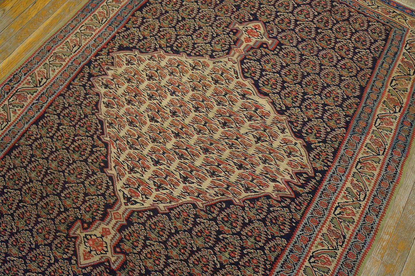 Kilim persiano Senneh del XIX secolo W. ( 4'3