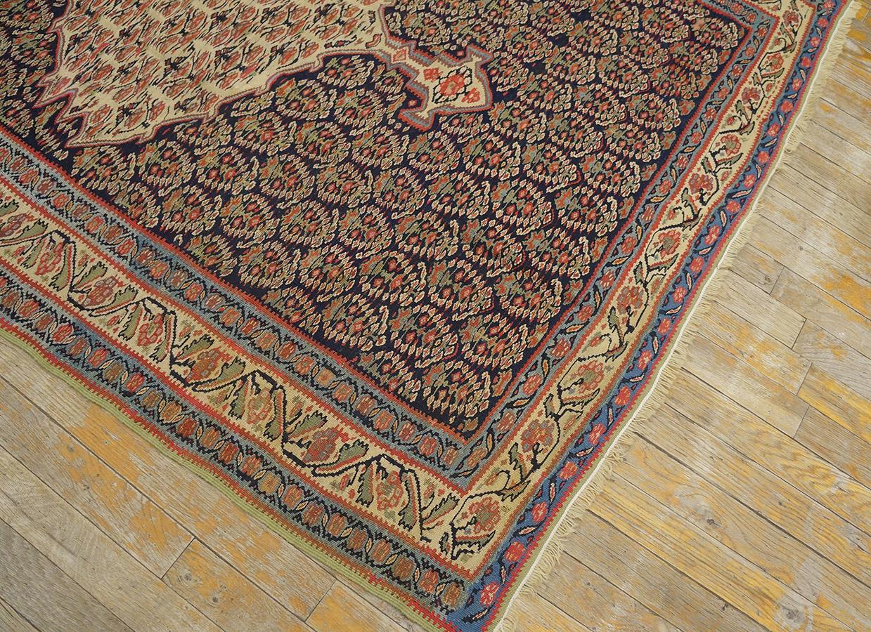 Kilim persiano Senneh del XIX secolo W. ( 4'3