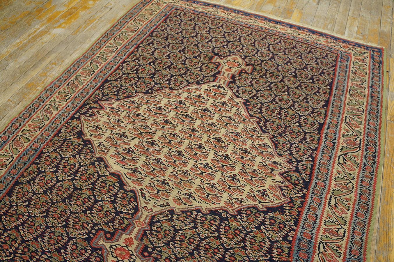 Fine XIX secolo Kilim persiano Senneh del XIX secolo W. ( 4'3