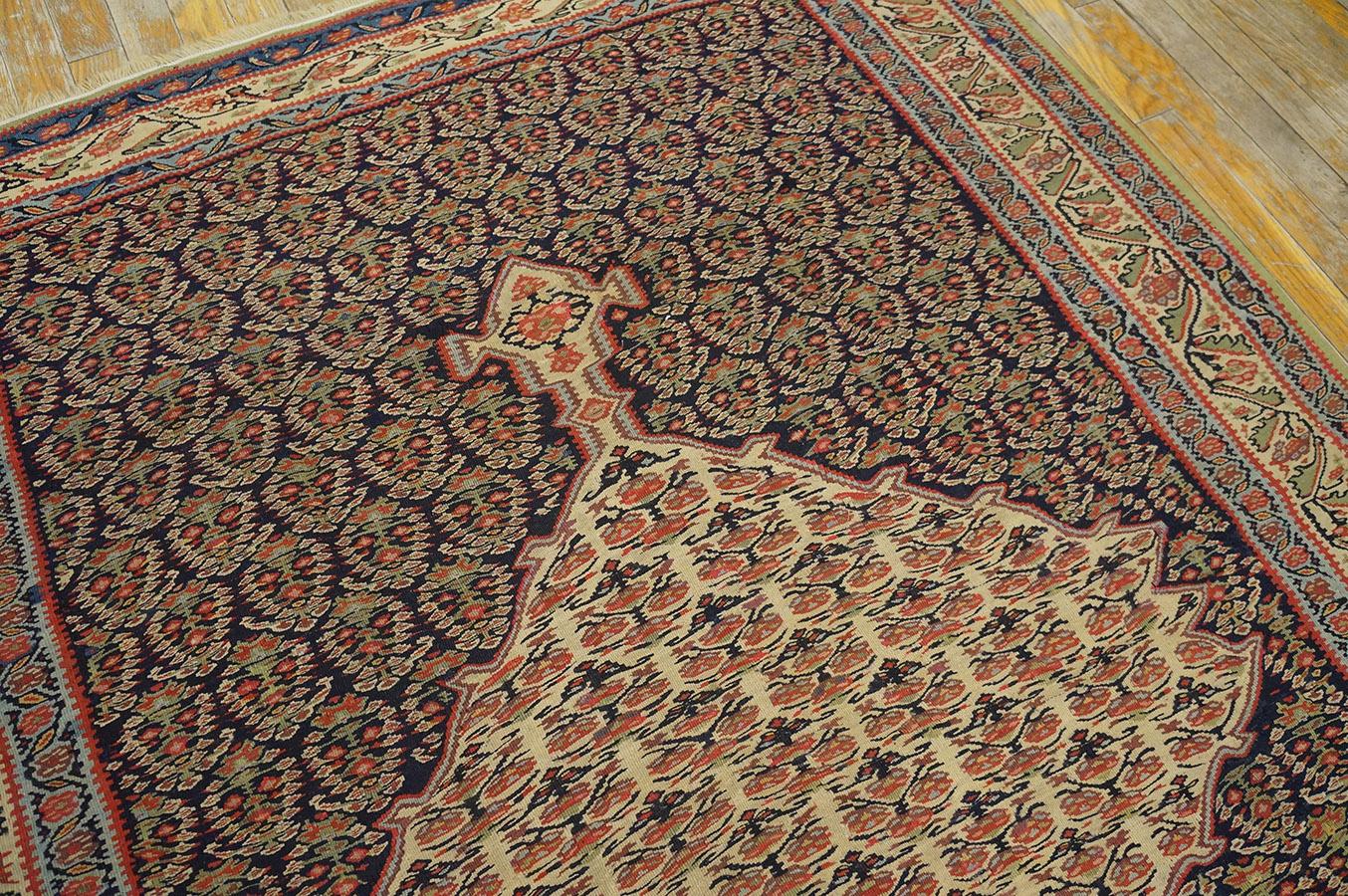 Kilim persiano Senneh del XIX secolo W. ( 4'3