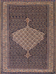 Kilim persiano Senneh del XIX secolo W. ( 4'3" x 5'10" - 103 x 178 )