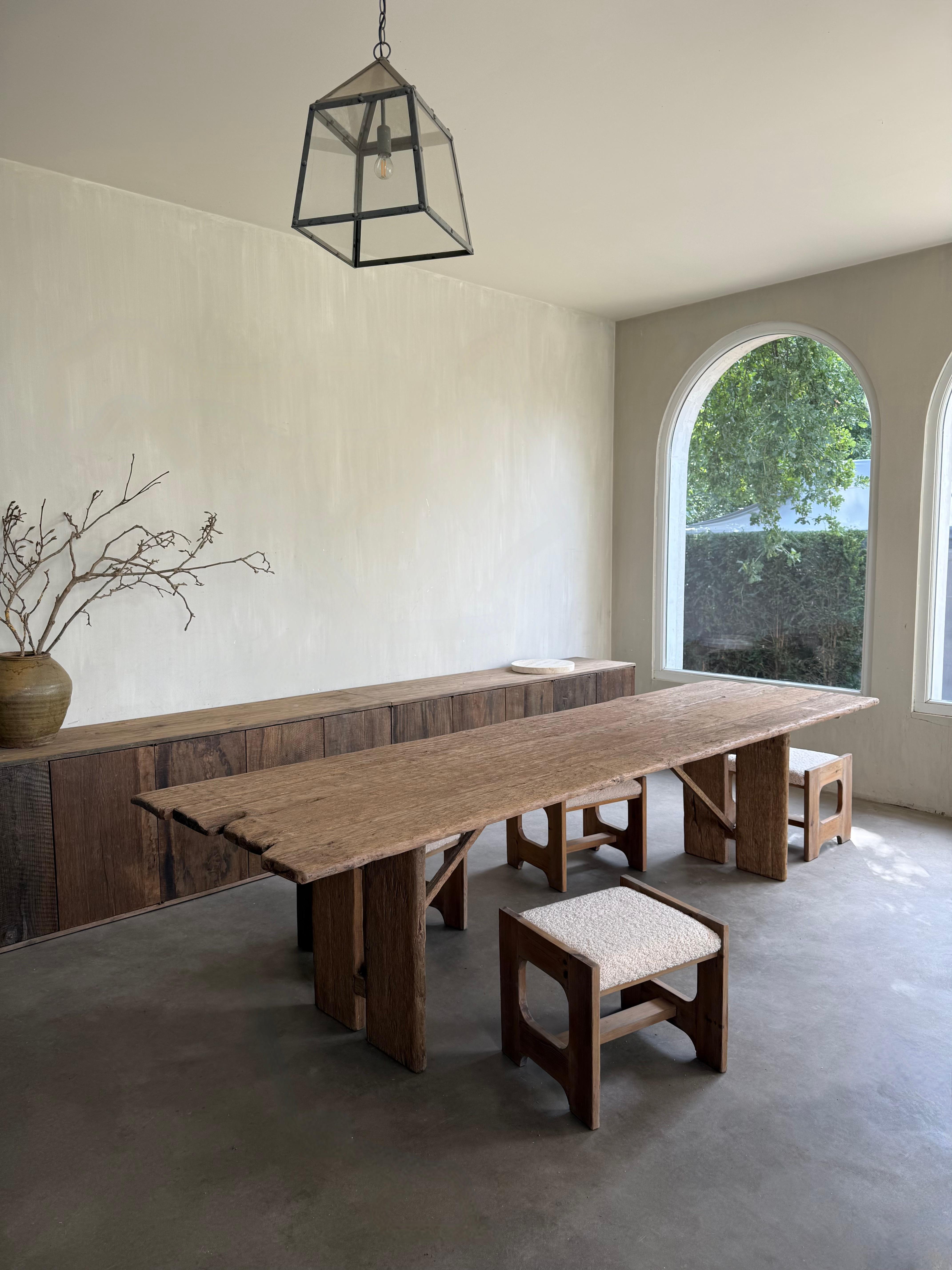 19th Century Wabi Sabi Artisan Studio Table In Good Condition For Sale In Nijlen, BE