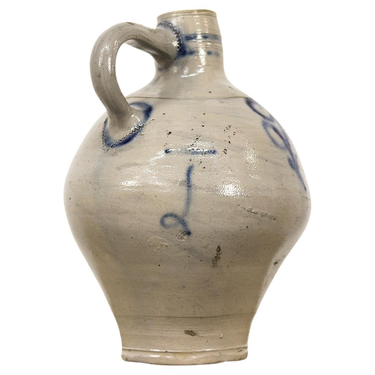 Brocca rustica di terracotta Wabi Sabi del XIX secolo in vendita