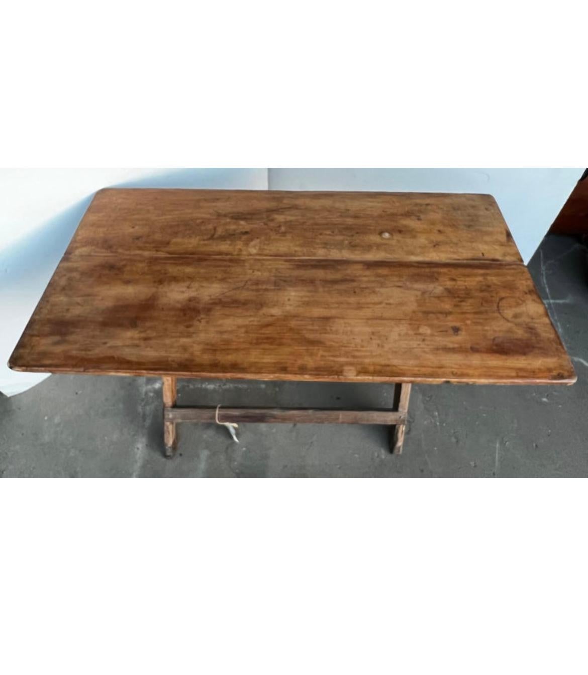 Hand-Crafted 19th Century Wabi Sabi French Farm Table For Sale