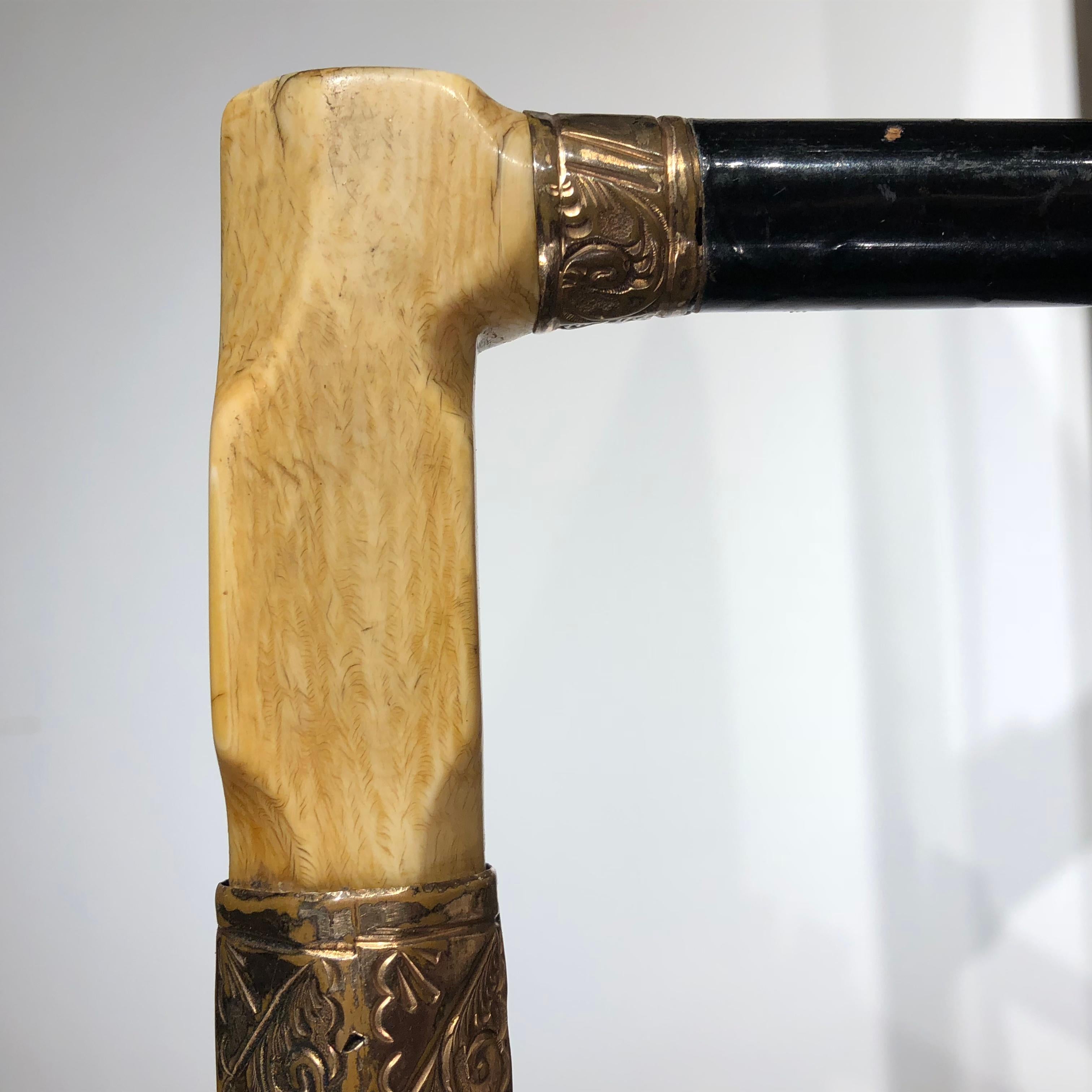 19th Century Walking Stick, Bone Handle at 1stDibs