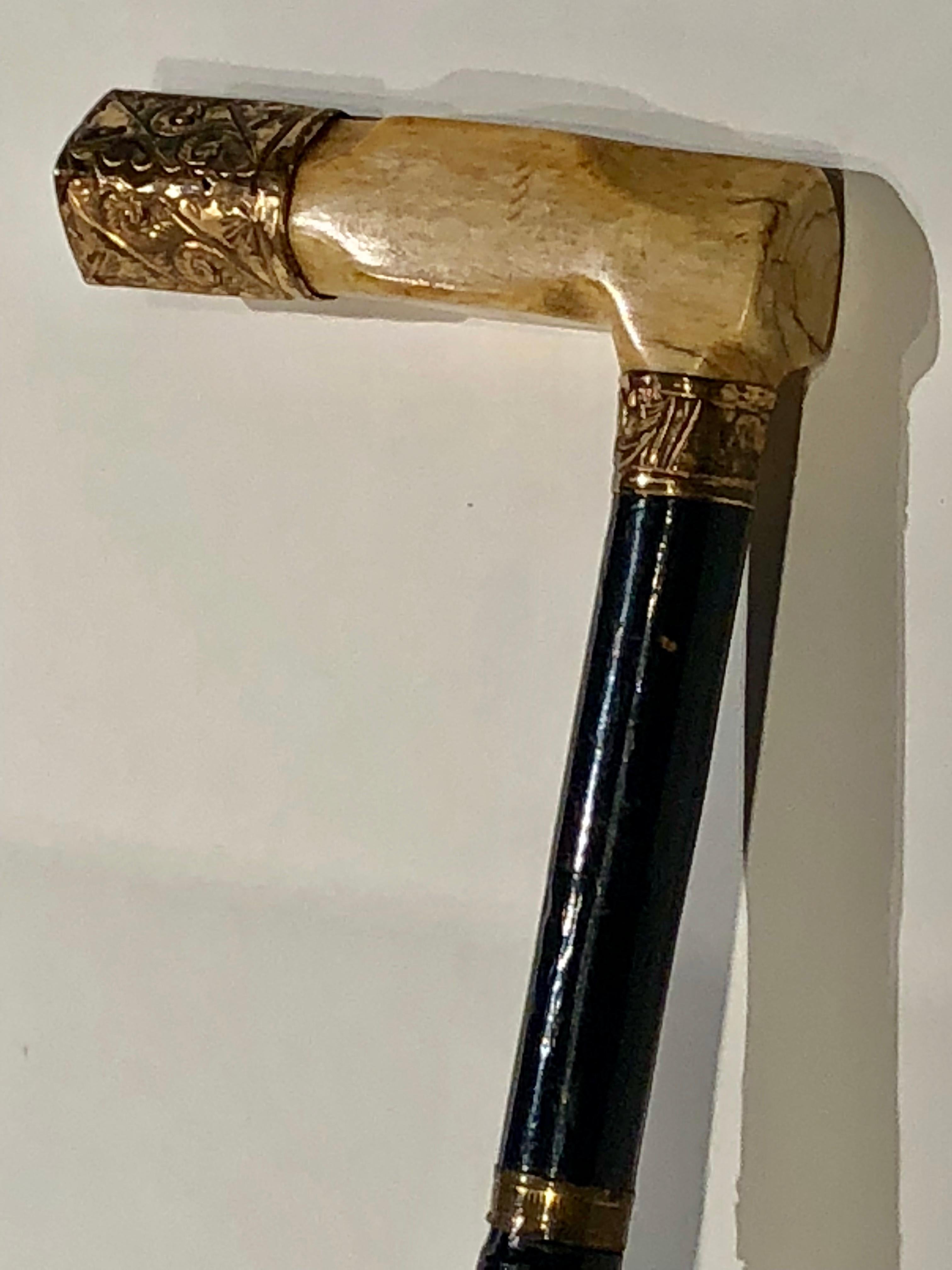 19th Century Walking Stick, Bone Handle at 1stDibs