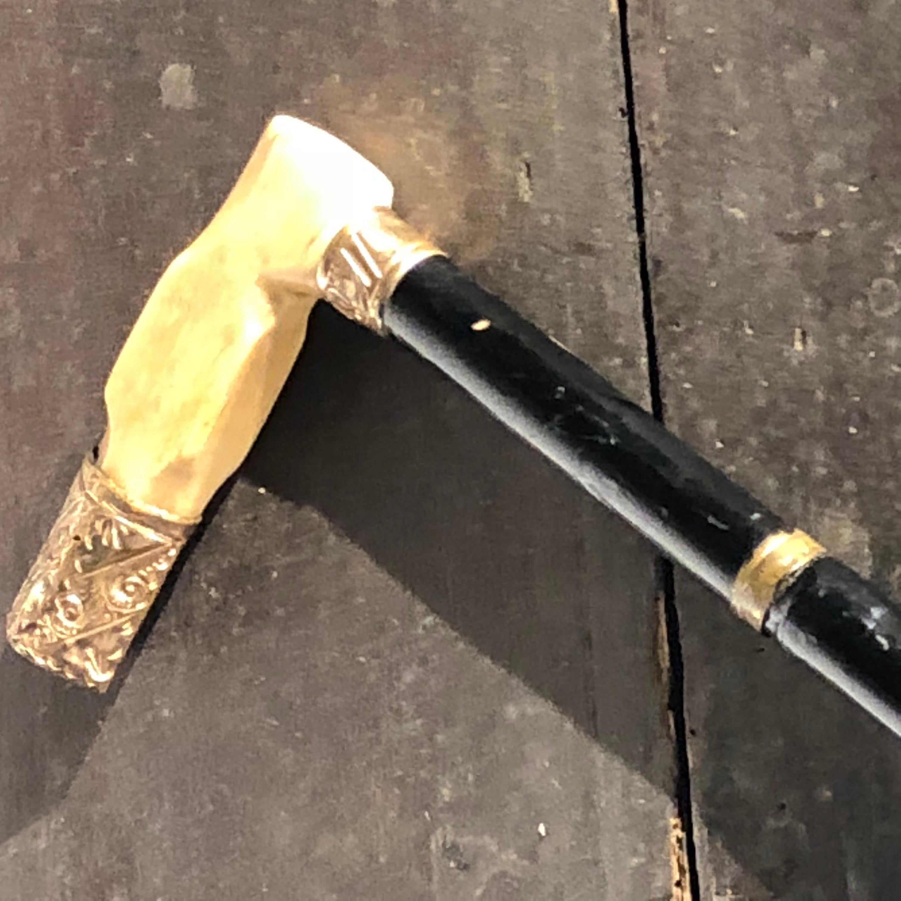 19th Century Walking Stick, Bone Handle at 1stDibs