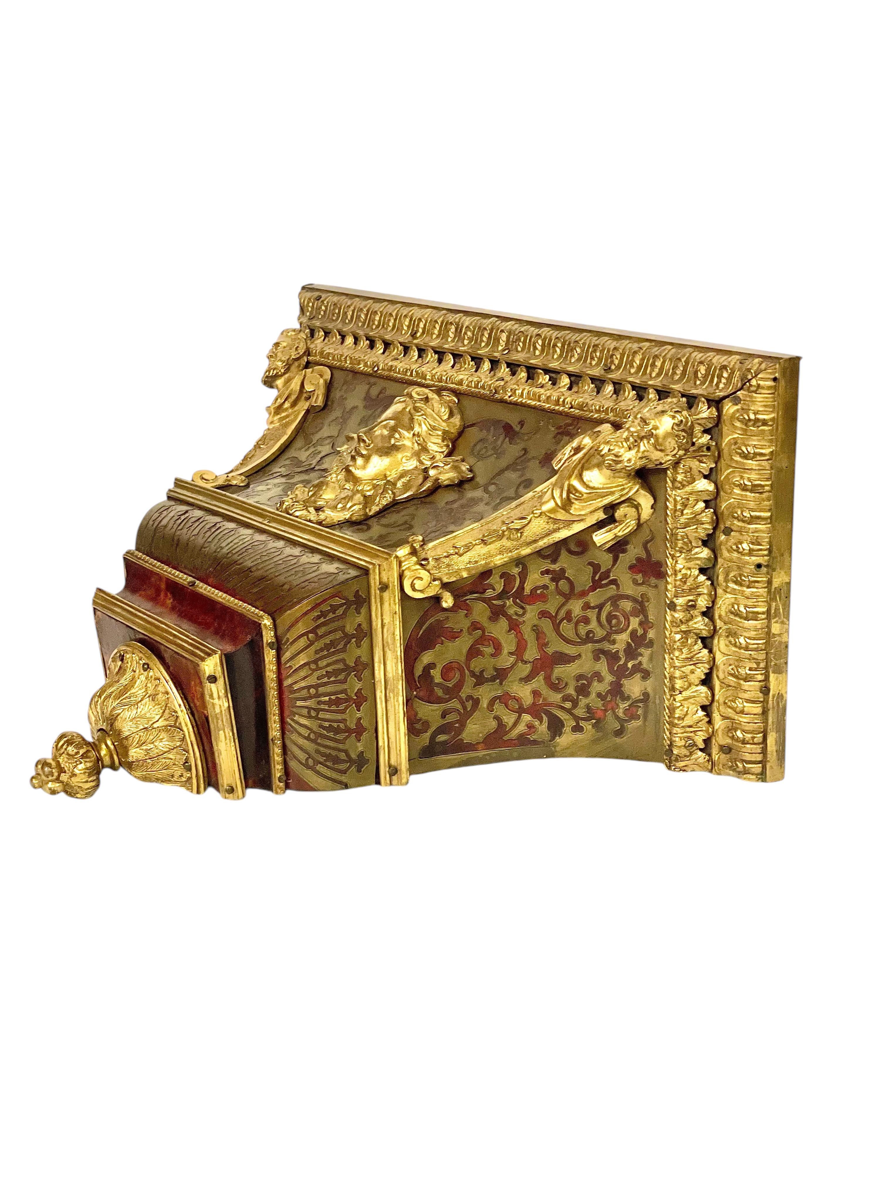19th Century Wall Bracket Console with Gilt Bronze Mask and Satyrs For Sale 6