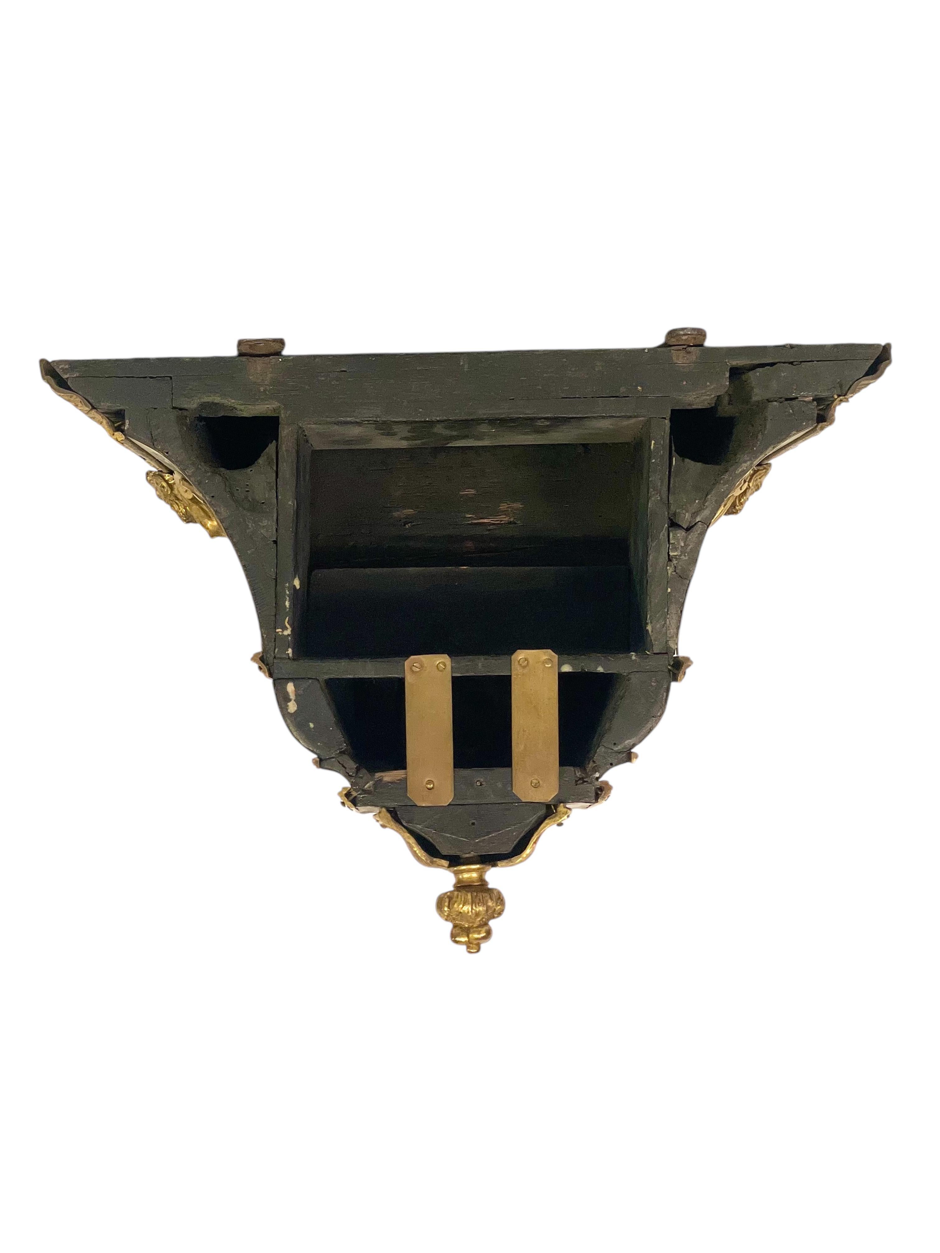 19th Century Wall Bracket Console with Gilt Bronze Mask and Satyrs For Sale 7