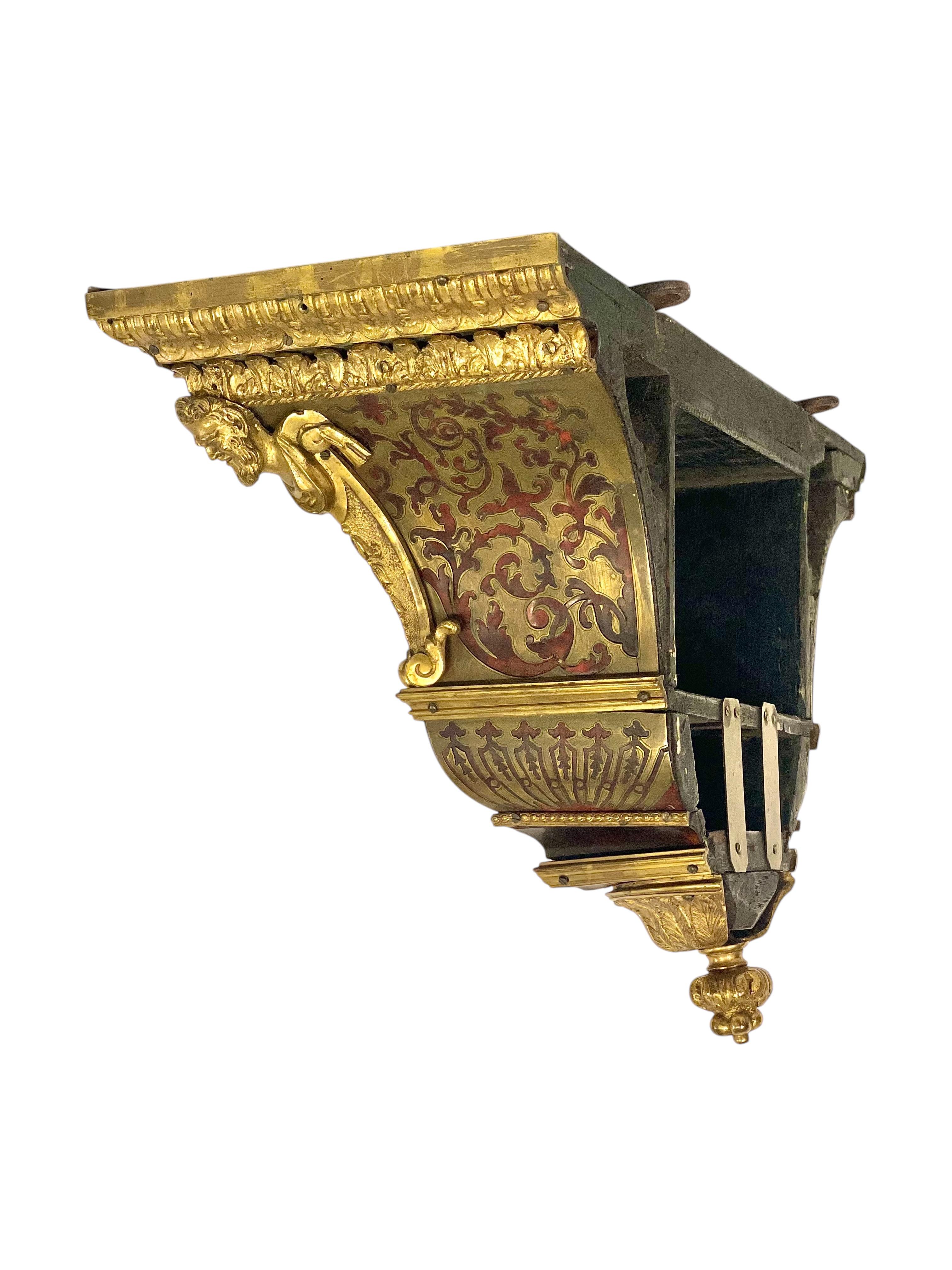 19th Century Wall Bracket Console with Gilt Bronze Mask and Satyrs For Sale 8