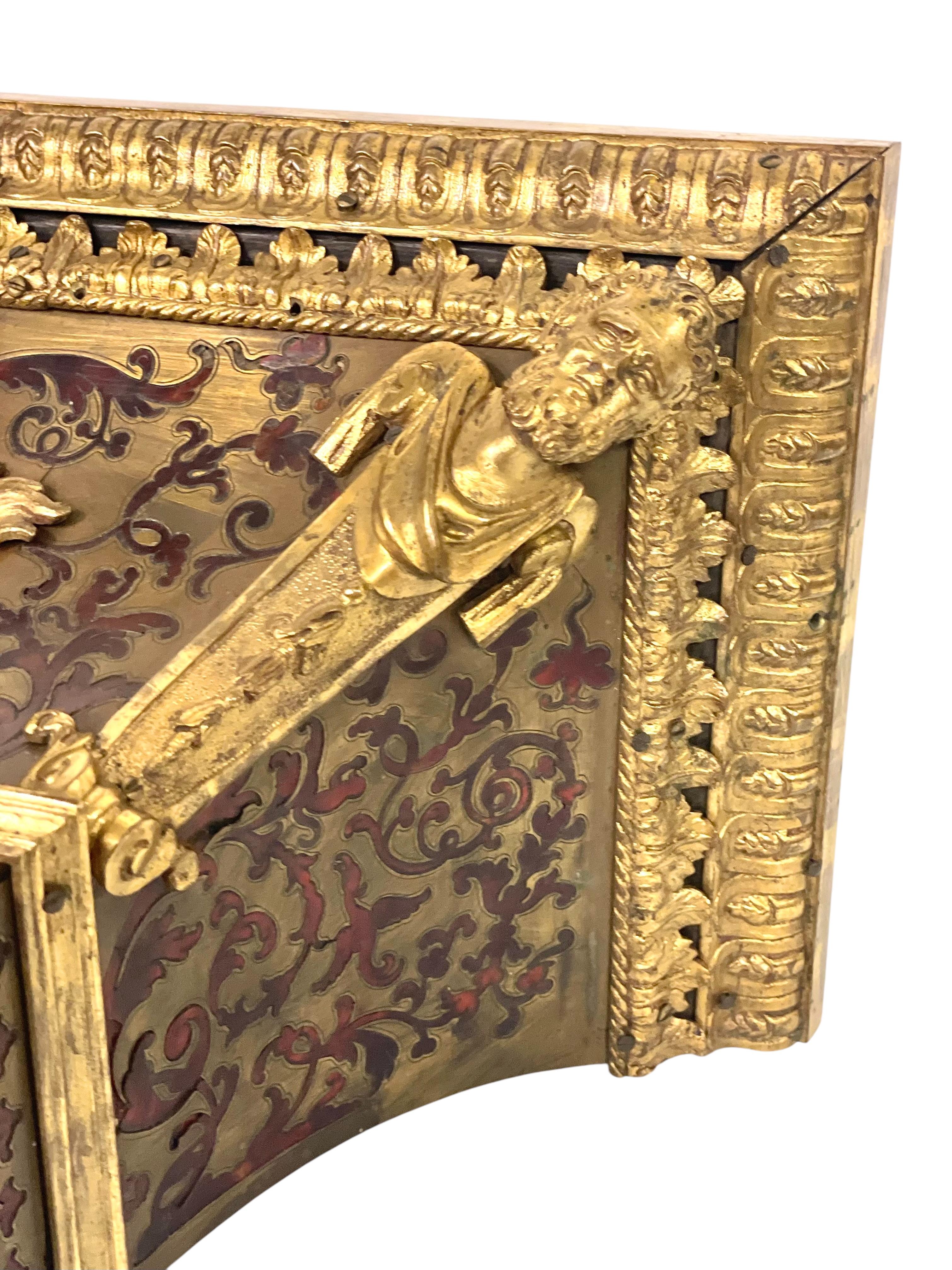 19th Century Wall Bracket Console with Gilt Bronze Mask and Satyrs For Sale 14