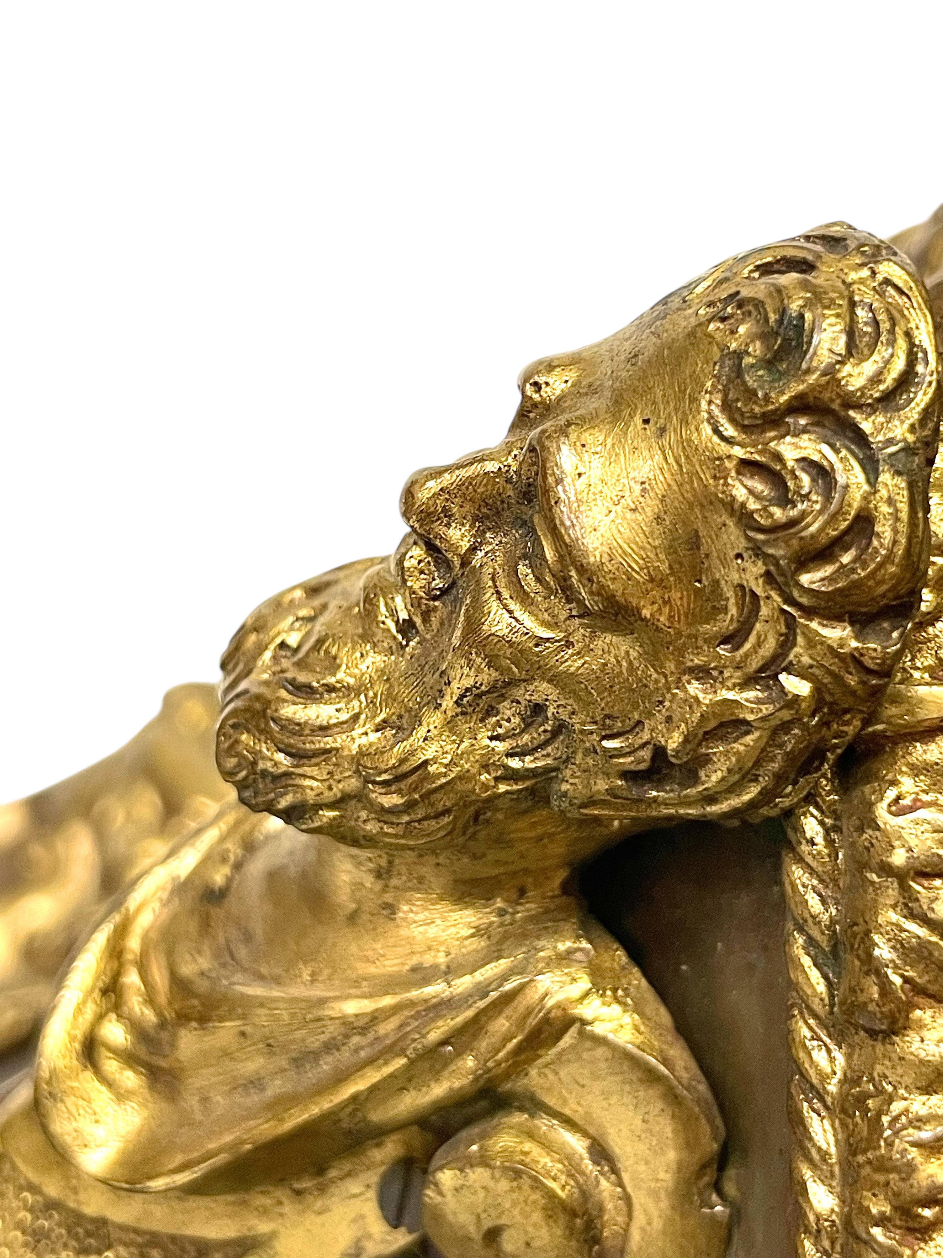 19th Century Wall Bracket Console with Gilt Bronze Mask and Satyrs For Sale 16