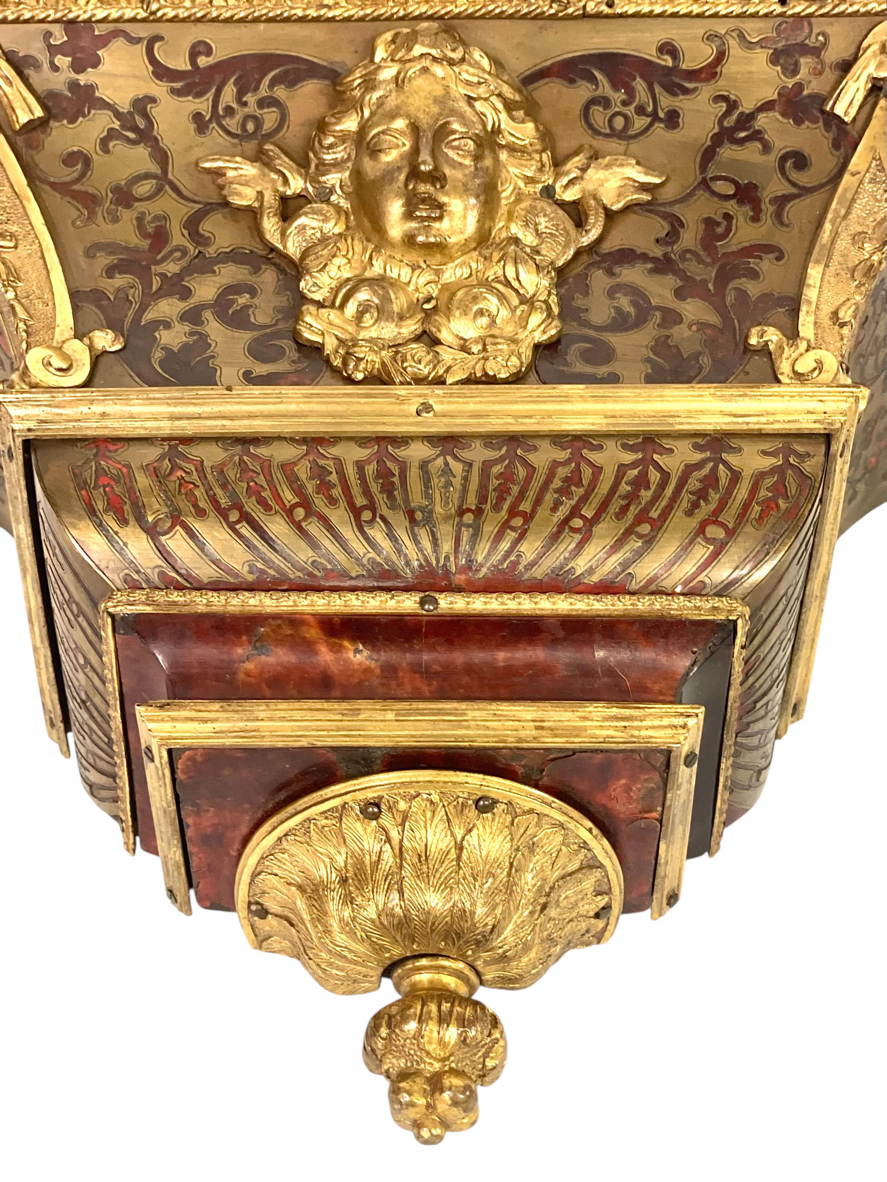French 19th Century Wall Bracket Console with Gilt Bronze Mask and Satyrs For Sale