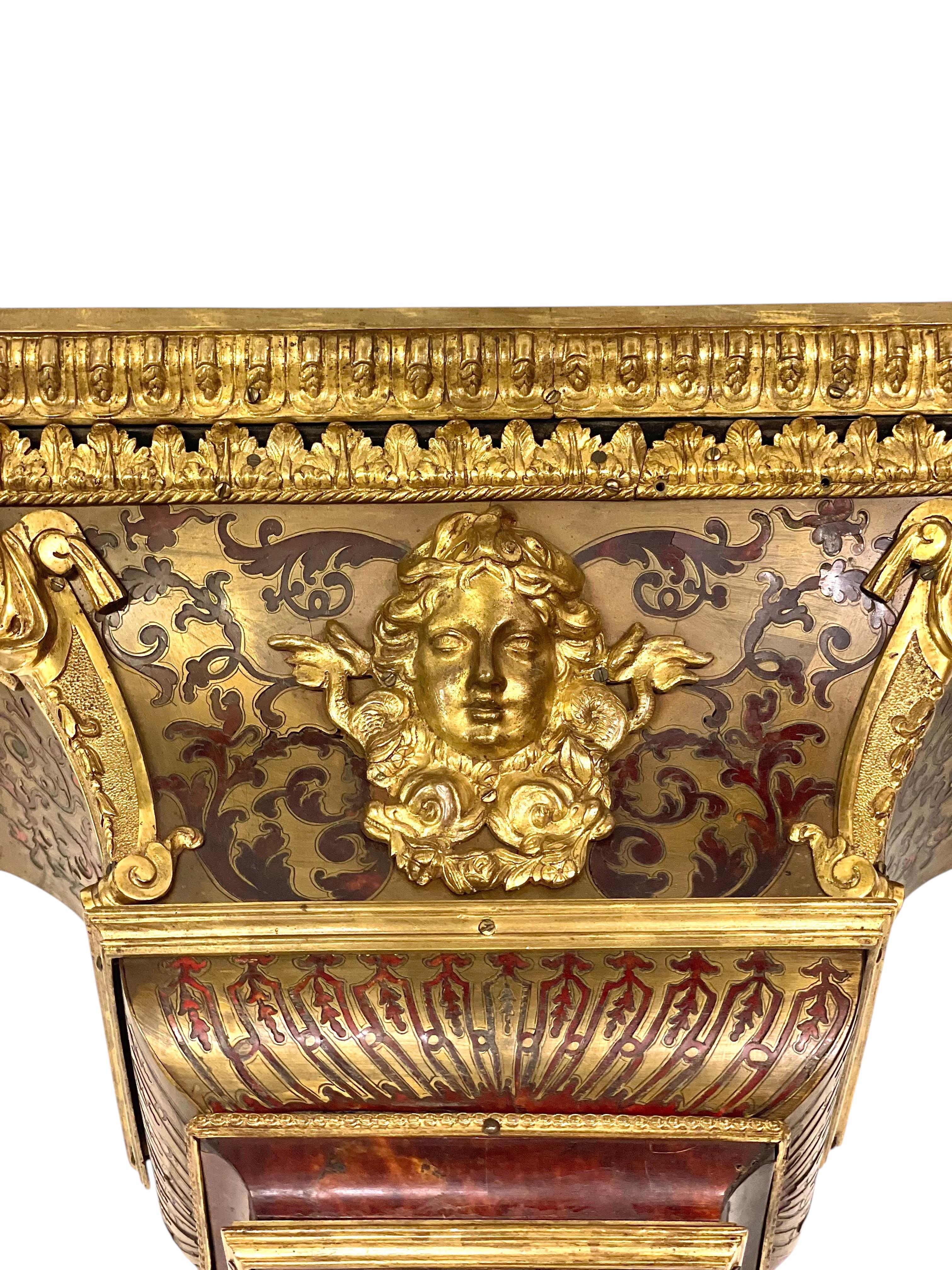 19th Century Wall Bracket Console with Gilt Bronze Mask and Satyrs For Sale 4