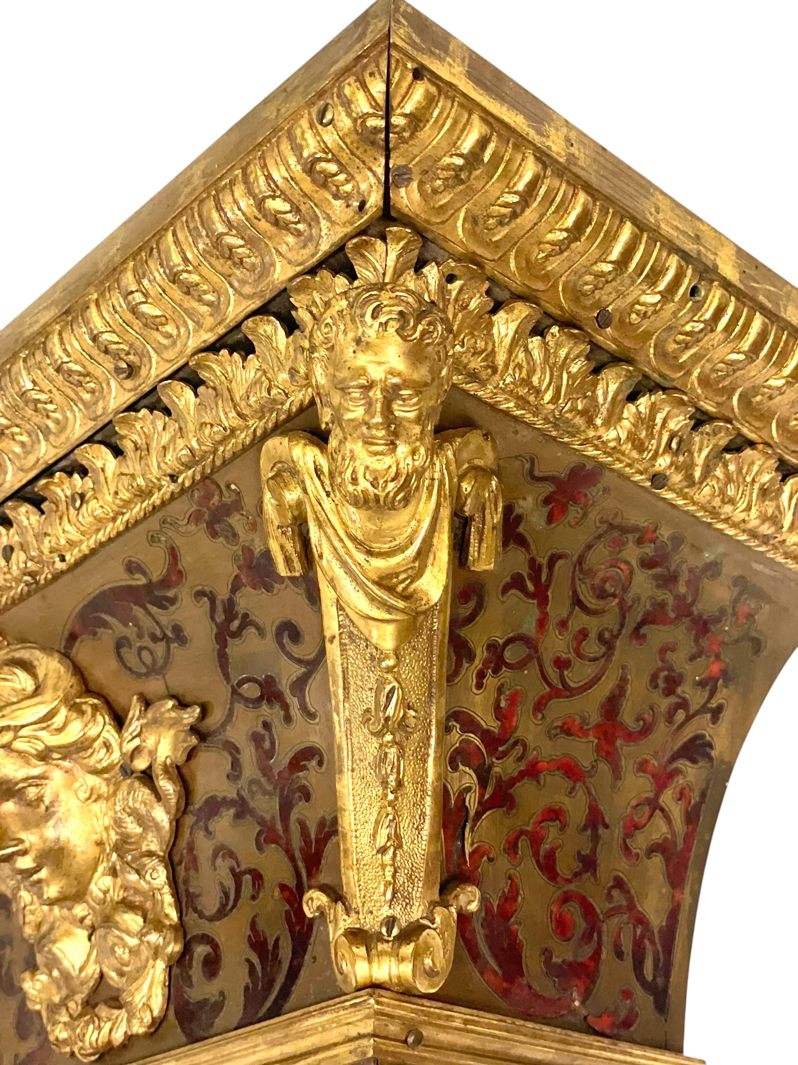 19th Century Wall Bracket Console with Gilt Bronze Mask and Satyrs For Sale 5