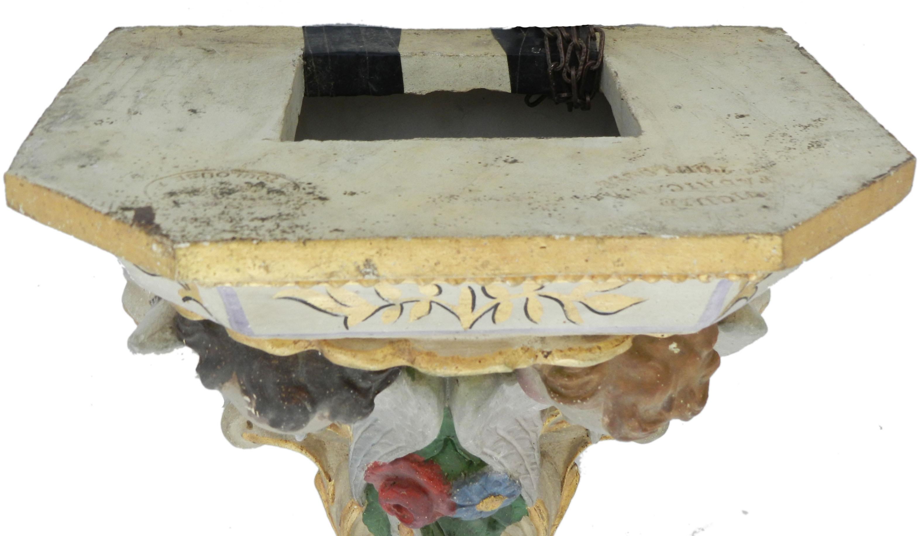 19th Century Wall Bracket Shelf Cherubs Angels Plaster, French 7