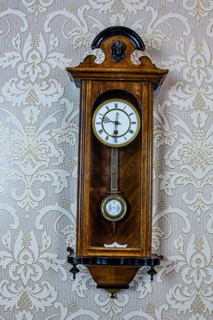 19th Century Wall Clock in a Walnut Case
