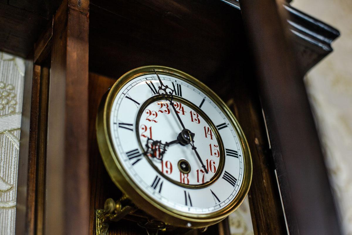 19th Century Wall Clock with Carvings 6