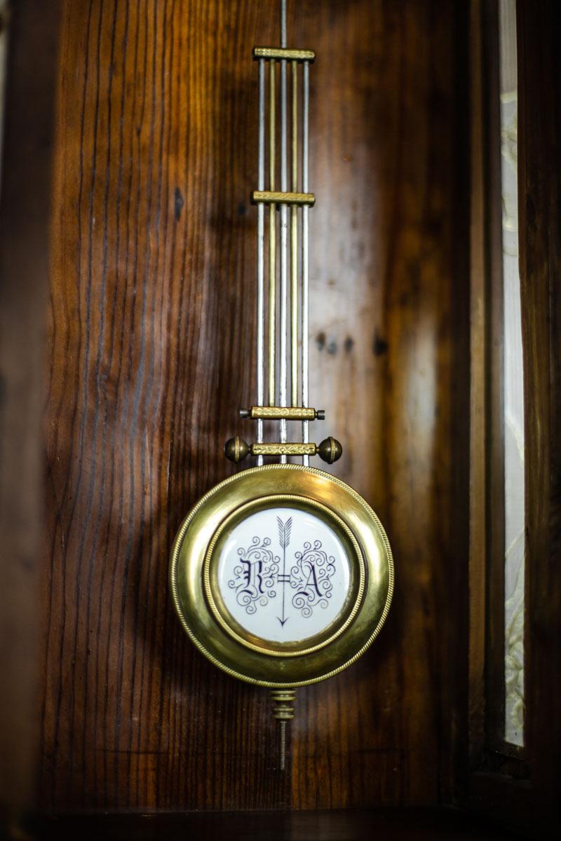 19th Century Wall Clock with Carvings 8