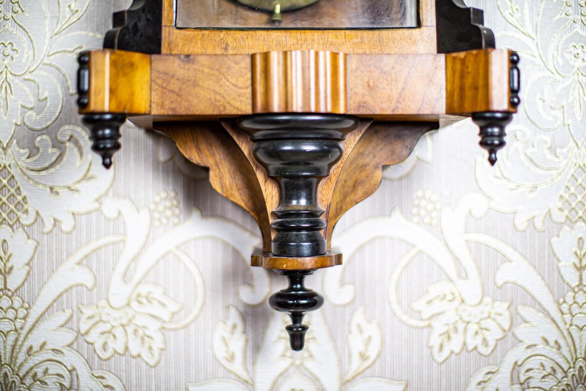 19th Century Wall Clock in Wooden Case with Interesting Frame 6