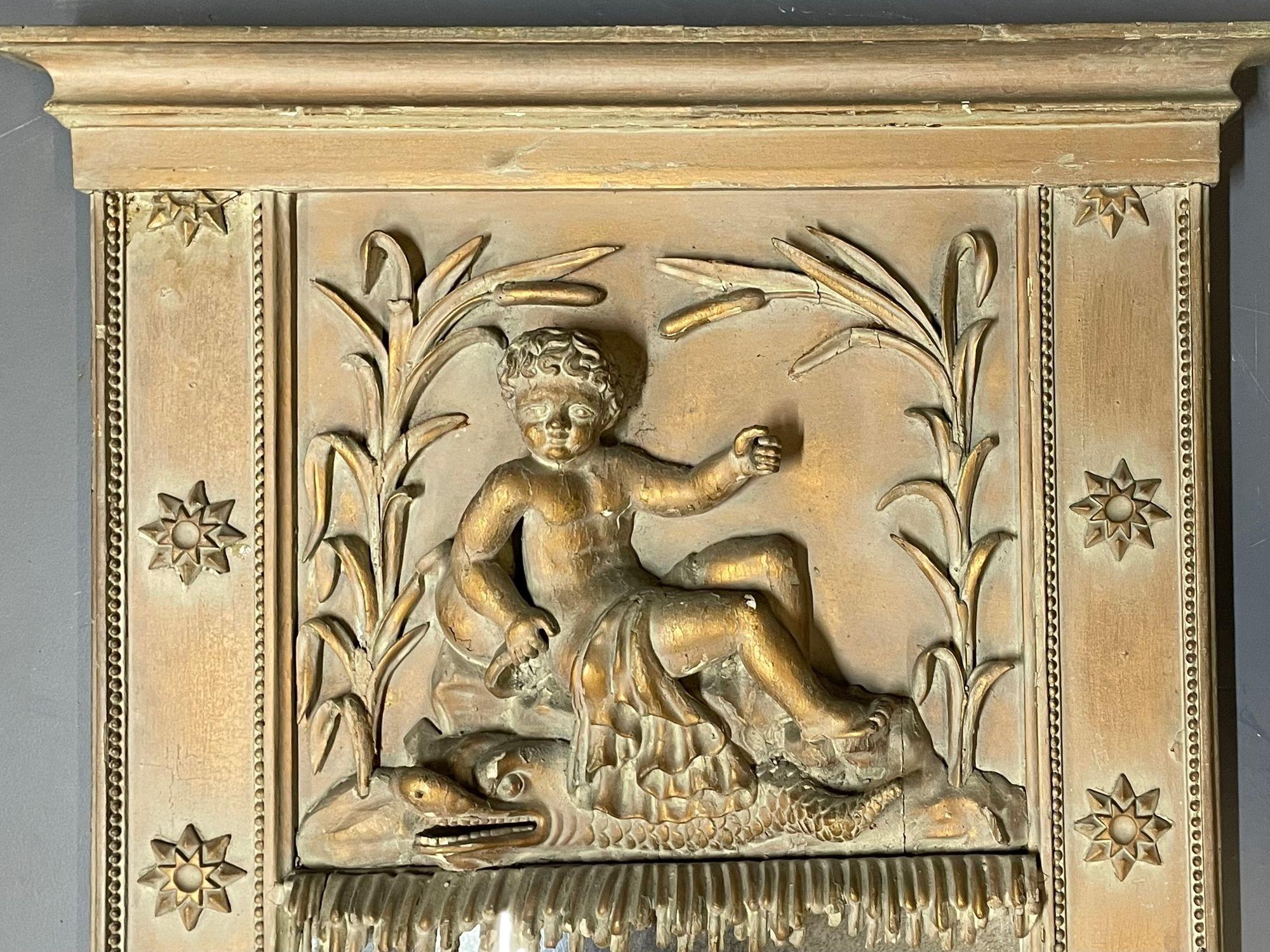 Rococo Miroir mural, console ou de pilier à chérubin du XIXe siècle en vente