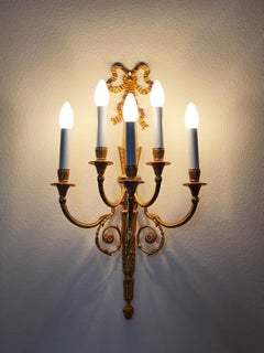 19th Century Wall-Light Scones Louis XV Style French Gilt Bronze