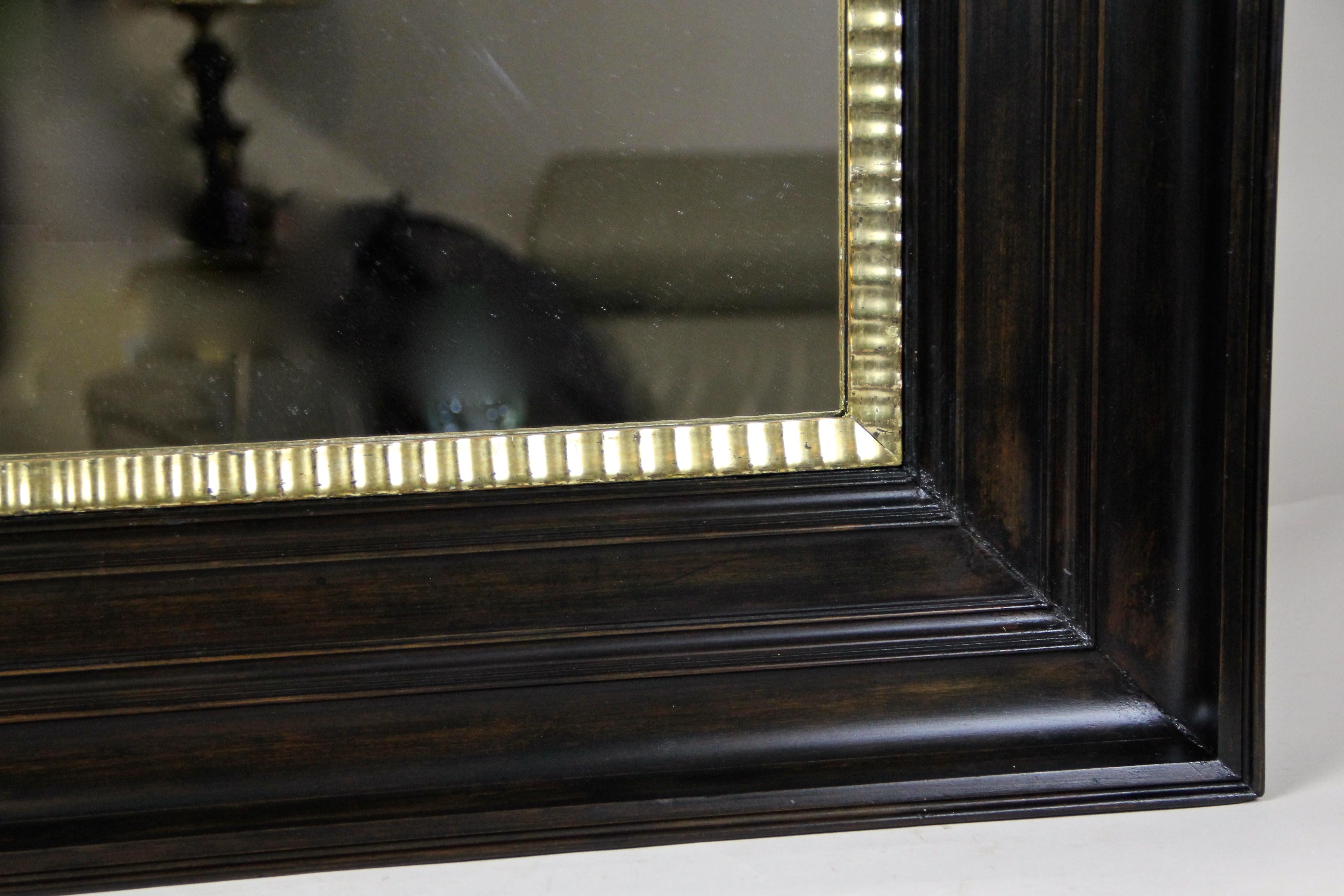 19th Century Wall Mirror Cherrywood with Gilt Wavy Bars, Austria, circa 1890 In Good Condition For Sale In Lichtenberg, AT