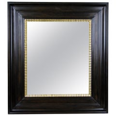 19th Century Wall Mirror Cherrywood with Gilt Wavy Bars, Austria, circa 1890