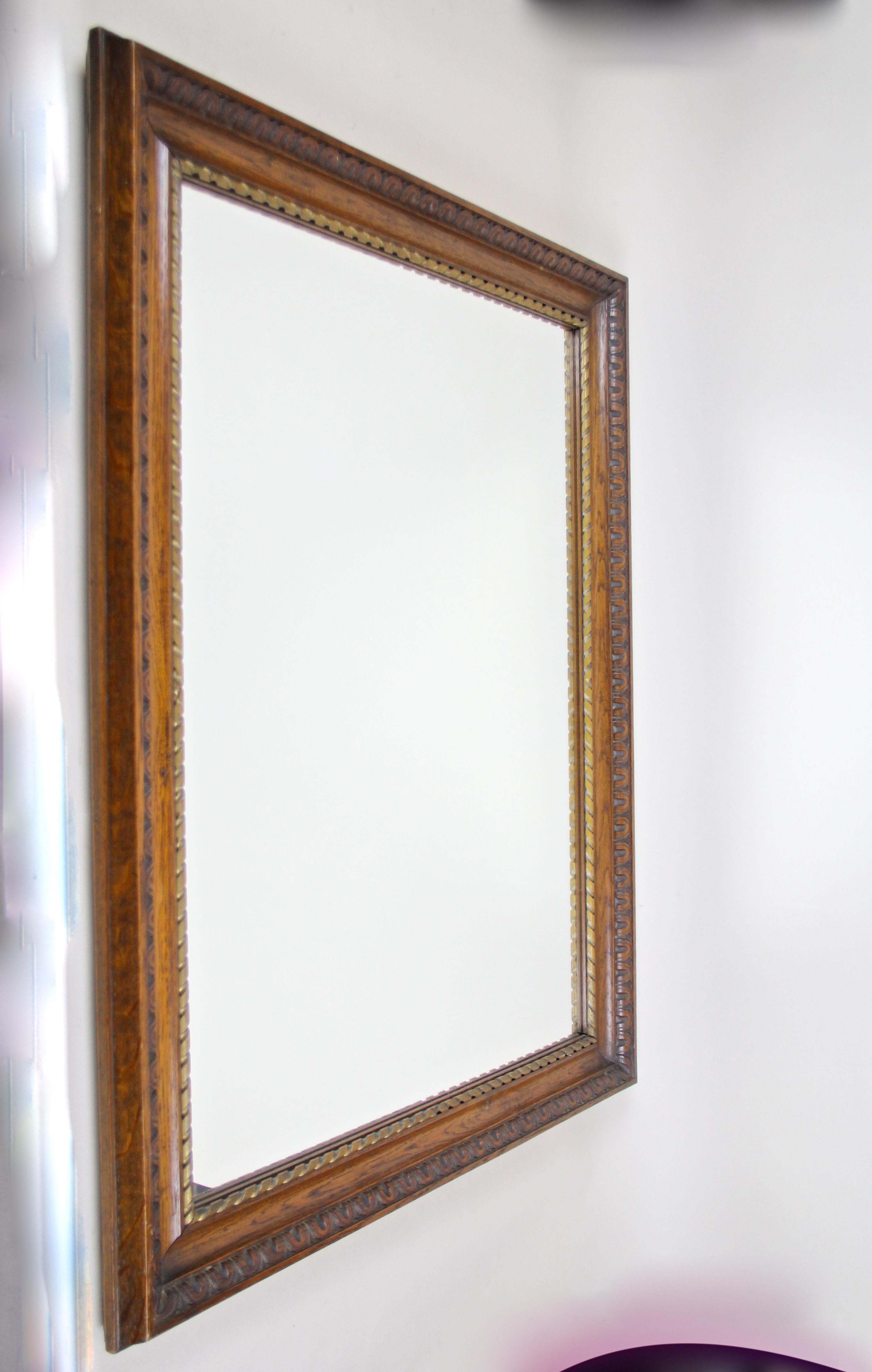 Fantastic oakwood wall mirror from the so-called 